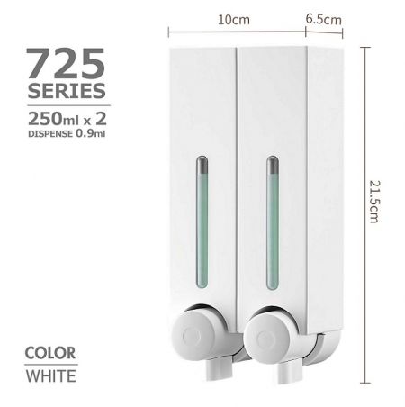 250ml compact size double soap dispenser